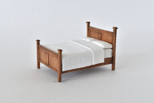 Wooden Framed Double Bed 48th scale